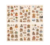 Pegatinas de animales de dibujos animados, pegatinas estéticas resistentes al agua para álbumes de recortes, cuaderno, botella de agua, álbum de teléfono, funda para monopatín, capibara
