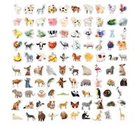 Pegatinas De Animales De Granja Para Niños - 100 Autoadhesivas Impermeables De Naturaleza y Acuarela