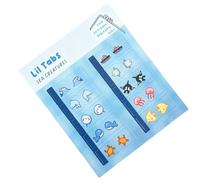 Pegatinas de animales marinos, bonitos marcadores de página plegables, decoraciones autoadhesivas de vida marina con gráficos de doble cara y función de pestaña para diarios, planificadores y libros