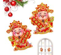 Pegatinas de Año Nuevo chino, decoración de dios de la riqueza y cinta de frase - Diseño de Dios de la Riqueza para Puerta de Ventana, para Decoración del hogar, Festival de Primavera, Decoración de