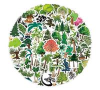 Pegatinas de árboles para jóvenes y adultos, 100 unidades, pegatinas de vinilo para coche, motos, bicicleta, monopatín, snowboard, equipaje, maleta, casco, moto, ordenador