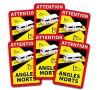 Pegatinas de Attention Angles Morts 25 x 17 cm para vehículos obligatorios a partir de 3,5 t advertencia de ángulo muerto R145 (autocaravana, 6 unidades)