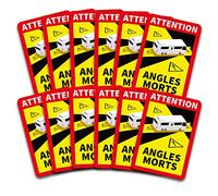 Pegatinas de Attention Angles Morts 25 x 17 cm para vehículos obligatorios a partir de 3,5 t advertencia de ángulo muerto R145 (autocaravana, 12 unidades)