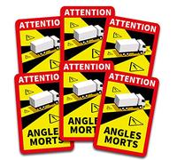 Pegatinas de Attention Angles Morts de 25 x 17 cm para vehículos obligatorios a partir de 3,5 toneladas en Francia R143 (camión, 6 unidades)