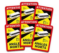 Pegatinas de Attention Angles Morts de 25 x 17 cm para vehículos obligatorios a partir de 3,5 toneladas en Francia R143 (autobús, 6 unidades)
