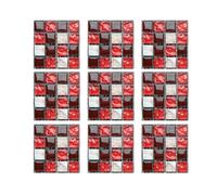 Pegatinas de Azulejos, Adhesivos de mosaico de mármol para azulejos de pared, impermeables, calcomanías adhesivas para azulejos para decoración del hogar, cocina y baño (D5,10cm/10 Pcs)