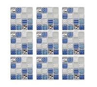 Pegatinas de Azulejos, Adhesivos de mosaico de mármol para azulejos de pared, impermeables, calcomanías adhesivas para azulejos para decoración del hogar, cocina y baño (C0,10cm/10 Pcs)
