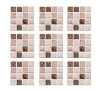 Pegatinas de Azulejos, Adhesivos de mosaico de mármol para azulejos de pared, papel pintado autoadhesivo de PVC, azulejos adhesivos, calcomanías adhesivas (B6,10cm/30 Pcs)
