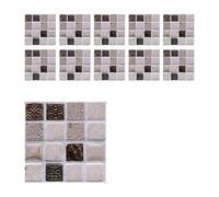 Pegatinas de azulejos de mosaico 10 Uds. Pegatinas autoadhesivas for azulejos de mosaico, adhesivos for pared baño, cocina, sala estar, dormitorio, decoración del hogar, 10x10cm(Color 4)