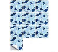 Pegatinas de azulejos, estilo nórdico simple PVC impermeable patrón de guijarros, color de contraste simulado cocina baño antideslizante calcomanías de pared (E)