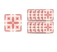 Pegatinas de Baldosas Pegatinas For Azulejos 10 Unids/set Pared De Ladrillo Rosa Patrón Floral For Decoración For Balcón Terraza Cocina Telón Fondo Impermeable Pelar Y Pegar(Size2)