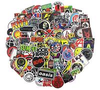 Pegatinas de Banda 100 Piezas,Pegatinas de Música Rock and Roll de Vinilo para Personalizar Laptop Órgano Electrónico, Guitarra, Piano, Casco, Patineta, Calcomanías de Graffiti de Equipaje