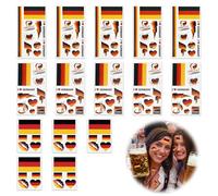 Pegatinas de Bandera Alemania Tatuajes 15 Piezas Temporales Impermeables Tatuajes Temporales Pegatinas para Eurocopa 2024,Copa del Mundo,eventos deportivos,Decoración de Fans de Fútbol