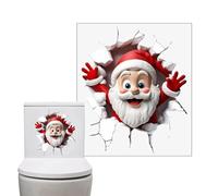 Pegatinas de baño de Navidad - Accesorios de fiesta de Papá Noel autoadhesivo impermeable | Decoraciones de baño de Navidad, para otoño e invierno, interior, Acción de Gracias, hogar, habitación