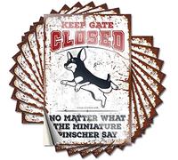 Pegatinas de broma para mantener la puerta cerrada, no importa lo que diga el Pinscher en miniatura, 10 calcomanías divertidas para casco de hombre y cueva (6 x 9 cm)