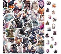 Pegatinas de Brujas 2 x 50 Piezas, Bruja Sticker Set, Pegatinas Bruja de Dibujos Animados, Pegatina de Vinilo Góticas, Pegatina Impermeables de Anime para Maleta Casco Motocicleta Monopatín