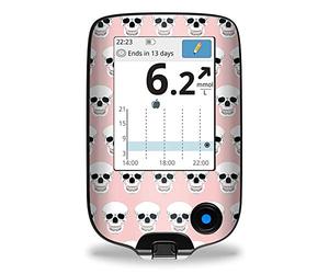 Pegatinas de calavera para lector FreeStyle Libre.