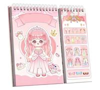 Pegatinas de Cambio de Ropa, Pegatinas de Chicas, Maquillaje y Pintura, Libro para Colorear, 15 Sets de Personajes y Ropa, 5 Sets de Maquillaje para Colorear, Regalo para Niñas