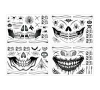 Pegatinas de caras de Halloween, pegatinas de maquillaje de Halloween, Halloween Zombie Maquillaje Boca Cicatrices Puntadas de heridas falsas - Etiqueta engomada impermeable del arte de la cara de