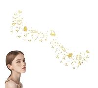 Pegatinas de Caras de Navidad,Pegatinas Temporales de Caras de Navidad - Pegatinas navideñas de maquillaje para festivales | Pegatinas doradas con purpurina, pegatinas impermeables para maquillaje de