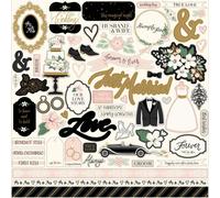 Pegatinas de cartulina de papel para el da de la boda de Echo Park, 12.0 x 12.0 in, elementos