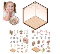 Pegatinas de casa de Panda en 3D - Escenas de Pegatinas Pegatinas de casa de Panda en 3D Hace a Mano Pegatinas de escenas en 3D con Dibujos Animados Divertidos y | Escena de Pegatinas en 3