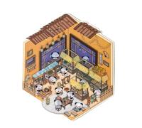 Pegatinas de casa en miniatura, crea tus propias pegatinas de escena,Pegatinas de escena de dibujos animados con efecto | Pegatinas de casa de Panda de estilo chino para niños y adultos, crea tu
