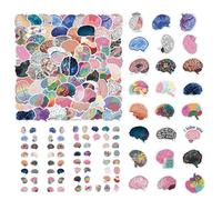 Pegatinas de cerebro, pegatinas de cerebro para botellas de agua, 110 pegatinas creativas impermeables - Pegatinas para computadora portátil para equipaje, refrigerador, ordenador, botella de agua