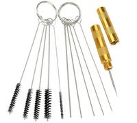 Pegatinas de color BLMHTWO Kit de limpieza de aerógrafo, accesorios de aerógrafo, kit de herramientas de limpieza de aerógrafo, incluye 1 aguja de lavado, 5 cepillos de limpieza, 5 agujas de limpieza