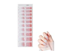 Pegatinas de con purpurina - 20 tiras de esmalte de semicuradas, compatibles con lámpara de LED | Práctico accesorio para decoración de que soporta manicura rápida, salón en casa, e