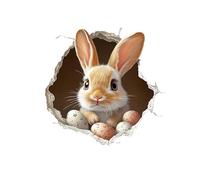 Pegatinas de conejo - 3D de avance en la pared | Pegatinas de conejito de Pascua desgarradas para la de Navidad en interiores, pegatinas autoadhesivas para decoración de jardín de primavera