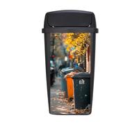 Pegatinas De Contenedor De Ruedas Amarillo Naranja Impermeable Pvc Autoadhesivas Decorativa Stickers, Pegatinas Para Cubo De Basura Con Ruedas,Refrigeradores, Casas, Jardín 30X70Cm*1