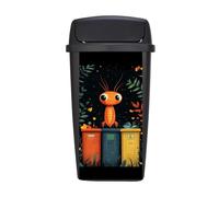 Pegatinas De Contenedor De Ruedas Naranja, Amarillo, Negro Impermeable Pvc Autoadhesivas Decorativa Stickers, Pegatinas Para Cubo De Basura Con Ruedas,Refrigeradores, Casas, Jardín 30X70Cm*1