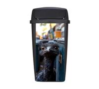 Pegatinas De Contenedor De Ruedas Negro Animal Impermeable Pvc Autoadhesivas Decorativa Stickers, Pegatinas Para Cubo De Basura Con Ruedas,Refrigeradores, Casas, Jardín 30X70Cm*1