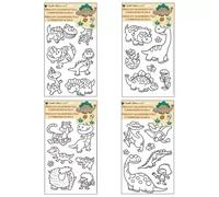 Pegatinas de contorno para pintar en vidrio con modelo de dinosaurio - 30x21 cm