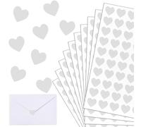 Pegatinas de Corazón, 600 Piezas, Pegatinas de Corazón de Amor Pegatinas de Corazón del Día de San Valentín, Etiquetas Adhesivas para Manualidades, Creación y Decoración de Tarjetas (Plata)