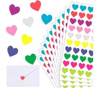 Pegatinas de Corazón, 600 Piezas, Pegatinas de Corazón de Amor Pegatinas de Corazón del Día de San Valentín, Etiquetas Adhesivas para Manualidades, Creación y Decoración de Tarjetas (Multicolor)