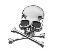 Pegatinas De Cráneo - Calavera Y Espiga De Huesos Cruzados Para Autos | Emblema 3d Chrome Skull Car | Skeleton Head 3D CAR SECALLA | Pegatinas Decorativas De Decoración Del Auto | Decoración De Cola