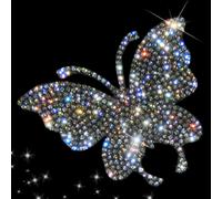 Pegatinas de cristal para decoraci?n de coche, dise?o de mariposa, con cristales brillantes y diamantes de imitaci?n, para decorar el parachoques del