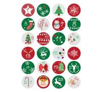 Pegatinas de Cuenta Atrás Navideñas Etiquetas Festivas 1-24 | Etiquetas DIY Cuenta Atrás Festivas Para Equipaje Monopatín Botella de Agua Teléfono y Álbum Recortes