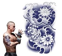Pegatinas de cuerpo impermeables - Tatuaje falso semipermanente, diseño floral | Pegatinas del cuerpo falsas para el amante familiar semipermanente Use tatuaje de brazo tradicional japonés
