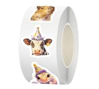 Pegatinas De Cumpleaños: Pegatina De Dibujos Animados Felices, Calcomanías Realistas Para Mesa De Fiesta De Animales | 500 Piezas De Adhesivo Bonito Para Decoración Del Hogar, Cuadernos, Fundas
