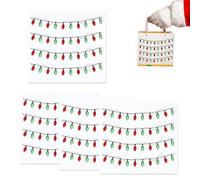 Pegatinas de decoración de luces navideñas, juego de 4 piezas, decoración de manualidades navideñas, acentos de luz autoadhesivos, accesorios de fabricación de tarjetas de bricolaje festivas | Juego