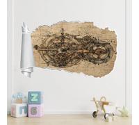 Pegatinas de decoración de pared Engranaje Arte Póster Tatuaje Roto Mecánica Retro Calcomanías De Vinilo Para Pared Para Decoración Del Hogar, Fiesta, Cumpleaños, Boda