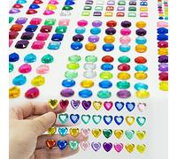 Pegatinas De Diamantes De Imitación,Autoadhesivas Brillantes para DecorarDiamantes Autoadhesivas Pedrería Pegatina Pegatinas Brillantes Gema de Cristal Pegatinas Colores Variados y Formas 8 Hojas