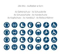 Pegatinas de diámetro cm, resistente a los rayos UV y a la intemperie - ISO 7010 - sostenible - Cartel de obligación (5 cm, mezcla)