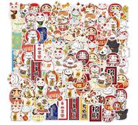 Pegatinas de Dibujos Animados, 50 Uds., Lindas Pegatinas de Gato de la Suerte, Pegatinas de Vinilo Impermeables para Botellas de Agua, portátiles y portátiles