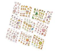 Pegatinas de dibujos animados vibrantes, 24 Uds, decoraciones para álbumes de recortes, tabletas, juguetes, manualidades, temas de fiestas navideñas, calcomanías, hojas de pegatinas de dibujos