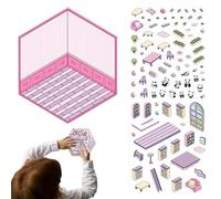 Pegatinas de escena 3D - Juego de 4 pegatinas de escena para scrapbooking | Escena 3D que suministra pegatinas panda temáticas paisaje pegatinas decorativas artesanías educativas