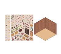 Pegatinas de escena, crea tus propias pegatinas para casa | Divertidas pegatinas de álbum de recortes con efecto,Pegatinas de casa de dibujos animados para y niñas, haz tus propias pegatinas de
